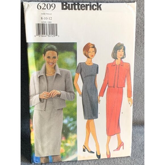 Butterick Misses Dress Jacket Sewing Pattern Sz 8-12 6209 - Uncut - Picture 4 of 4
